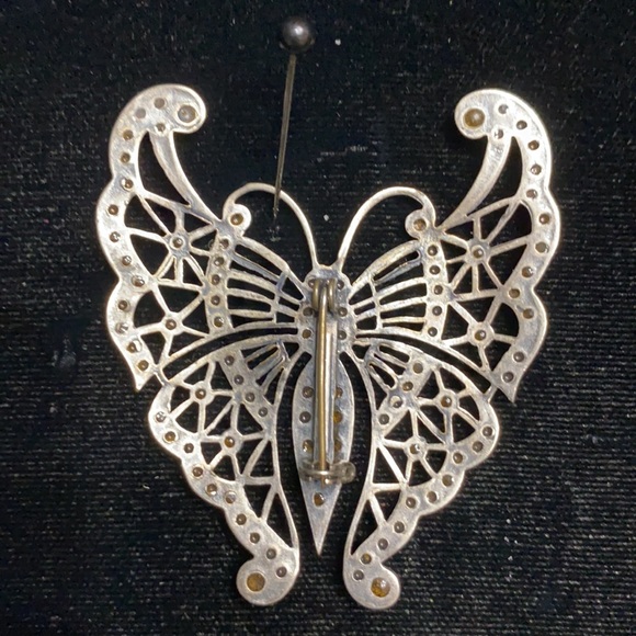 Rhinestone Butterfly Pin - Picture 2 of 3